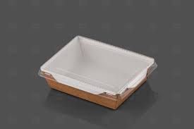 Посуда Ланч бокс с прозрачной крышкой 500 мл*300 шт/кор (160*120*45 мм крафт.картон)