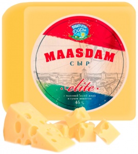Сыр Маасдам Элит,квадрат,6,5 кг/шт,БЗМЖ,Новогрудок